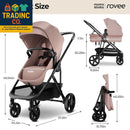 Rovee 2-in-1 Baby Bassinet Stroller with Reversible Seat - Rose
