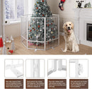 Freestanding Dog Gate with Door - White