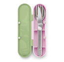 Travel Cutlery Set in Green and Pink