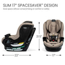 Galaxy 360 Slim Rotating Convertible Car Seat with Swivel Smooth Steel Ring - Teak