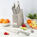 Classic 11pc Color Soft Touch Stainless Steel Modern Cutlery Block Set Gray