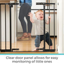 Clear Walk-Thru Baby Gate - Adjustable Metal Safety Gate