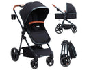 2-in-1 Bassinet Stroller - Black
