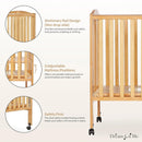 Full Size 2-in-1 Folding Stationary Side Crib - Natural Wood