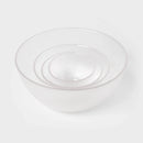 4-Piece Ribbed Glass Bowl Set - Clear