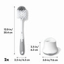 Bottle Brush Set with Nipple Cleaner and Stand - Gray