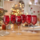 Set of 6 Wine Glasses - Ruby Red