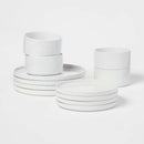 12pc Stoneware Dinnerware Set - White