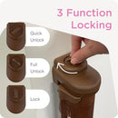 Retractable Baby Gate Perma Child Safety 33" Tall x 71” Wide, Mesh, for Stairs, Doorways, Dogs, Pets, Indoor, Outdoor, One-Handed Operation, Locking, Easy Install, Hardware Mount, Brown Brown 33" Tall x 71" Wide