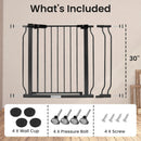 Baby Gate for Stairs Doorways, 29.1” to 33.8”, 30” Tall - Graphite