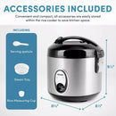 8 Cup Rice Cooker - Stainless Steel