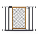 by Ingenuity The Doorway 36S Series Safety Pet and Baby Gate, 28"-36" Wide, 26" Tall, Pressure or Hardware Mounted, Install Wall to Wall in Doorway or Stairway - Oak Wood and Metal Oak Wood & Metal