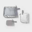 3pc Toiletry Kit and Bag - Silver