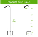 Adjustable Metal Garden Shepherd Hooks - Black