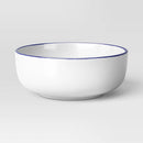 12pc Stoneware Dinnerware Set - Blue Rim