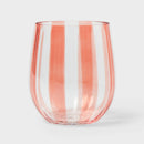 4pk 14 fl oz Striped Stemless Wine Glasses - ™