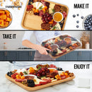 Charcuterie Bamboo Board with Locking Lid - 11 Inch x 14 Inch