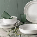 12-Piece Rimmed Glossy Porcelain Dinnerware Set