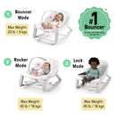 Keep Cozy 3-in-1 Grow with Me Vibrating Baby Bouncer Seat - Pink Burst