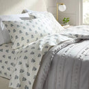 King Ultra Soft Flannel Sheet Set Blue Woodblock