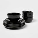 12pc Stoneware Avesta Dinnerware Set - Black