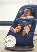 Baby Bouncer Bundle with Toy - Midnight Blue