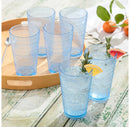 Acrylic Ice Tea Glasses - Set of 6 - Blue