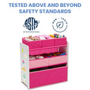 6-Bin Toy Organizer in White/Pink – Fun & Functional Storage Solution