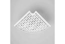 Punched Metal 2-Tier Corner Shelf White