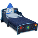 Rocket Ship Wood Toddler Bed - Blue