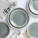 Serenity Stoneware Salad Plate Set of 4 - Green and Cream
