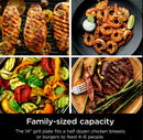 Sizzle 4-6 Serving Indoor Electric Grill W/ Nonstick Grill Plate Edge-to-Edge Heating GR100
