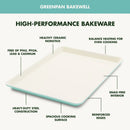 18"x13" Nonstick Ceramic Cookie Sheet Turquoise: Carbon Steel Bakeware, Dishwasher-Safe, PFOA-Free