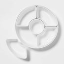 6-Piece 5-Section Melamine Serving Platter - White