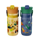 18oz Straw Water Bottle Set - Yellow/Gray