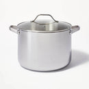 12qt Stainless Steel Stock Pot Silver - Figmint™