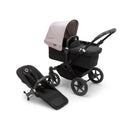 Donkey 5 Mono Complete Single to Double Side-by-Side Stroller - Black/Misty White