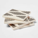 Modern Diamond Stoneware Coasters - Black and Cream