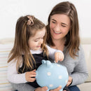 Piggy Bank - Blue Polka