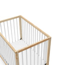 Teddi Convertible Mini Crib with Mattress - Natural/White