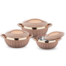 TABAKH Dignity Insulated Hot Pot Set 3pc (2500-3500-5000ml) Rose Beige