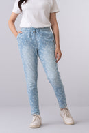 City Fashion Regular Fit Floral Print Denim Jeans for Women