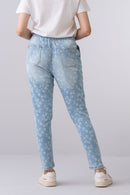 City Fashion Regular Fit Floral Print Denim Jeans for Women