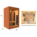 Golden Designs Sauna: Cardoba 2 Person Full Spectrum Infrared Sauna - Canadian Hemlock