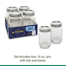 4pk 16oz Pint 140th Anniversary Regular Mouth Mason Jar - Glass