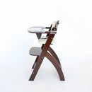 Beyond Wooden High Chair with Tray - Mahogany/Cream White
