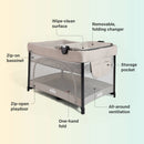 One-Hand Fold Playard with Bassinet & Folding Changer - Thunder