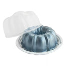 12 Cup Formed Aluminum Bundt Pan Blue with Cake Keeper: Nonstick Baking Pan, Dishwasher-Safe