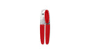 Stainless Steel Soft Handle Can Opener Red: Manual Kitchen Tool, Hand Wash, Freestanding, Lifetime Warranty