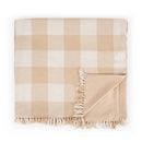 Outdoor Picnic Blanket with Harness - Beige Gingham